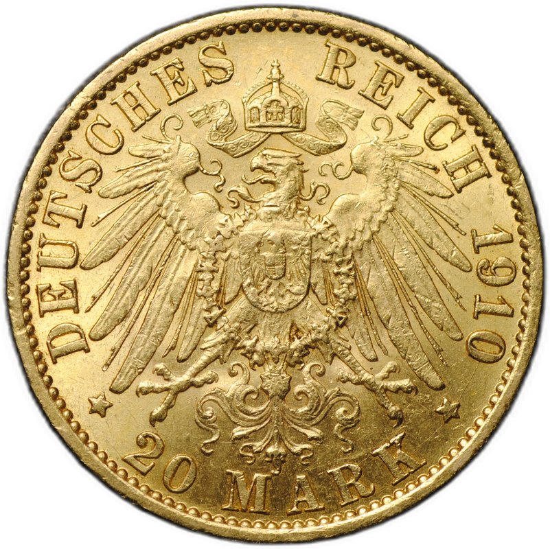 Монета 20 марок 1910 А Пруссия Германия