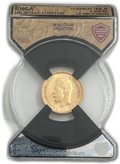 Монета 10 рублей 1898 АГ портрет ранний, штемпель 25 копеек слаб RNGA UNC Det.