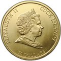 Монета 50 долларов 2008 Меркурий Бог торговли Острова Кука