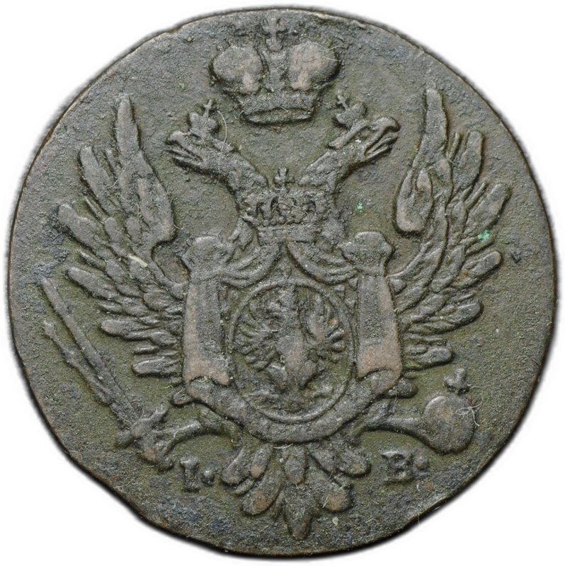 Монета 1 грош 1822 IВ Z Miedzi Kraiowey Русская Польша