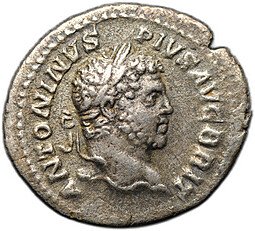 фото для Монета Денарий 210-213 Каракалла Индульгенция Римская Империя Аверс