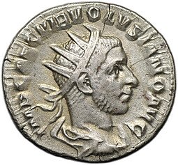 фото для Монета Антониниан 251-253 Волузиан Пакс Римская Империя Аверс