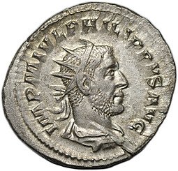 фото для Монета Антониниан 244-249 Филипп I Араб Фелицитас IMP M IVL - P IIII COS Римская Империя Аверс