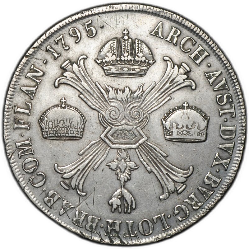Монета 1 кроненталер (талер) 1795 M Милан Австрийские Нидерланды