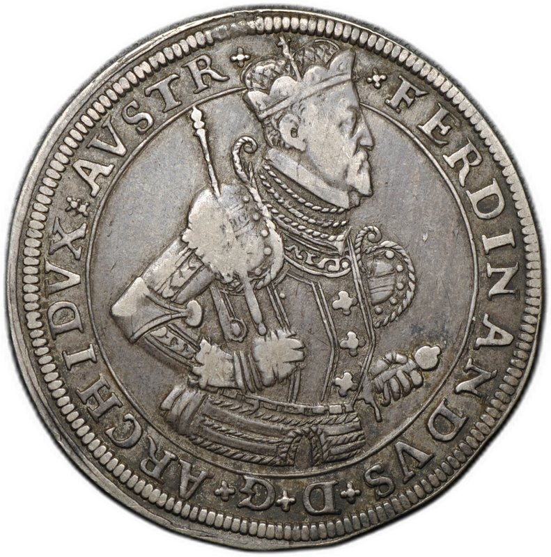 Монета 1 талер 1584-1595 AVSTR Фердинанд II Верхний Эльзас Австрия