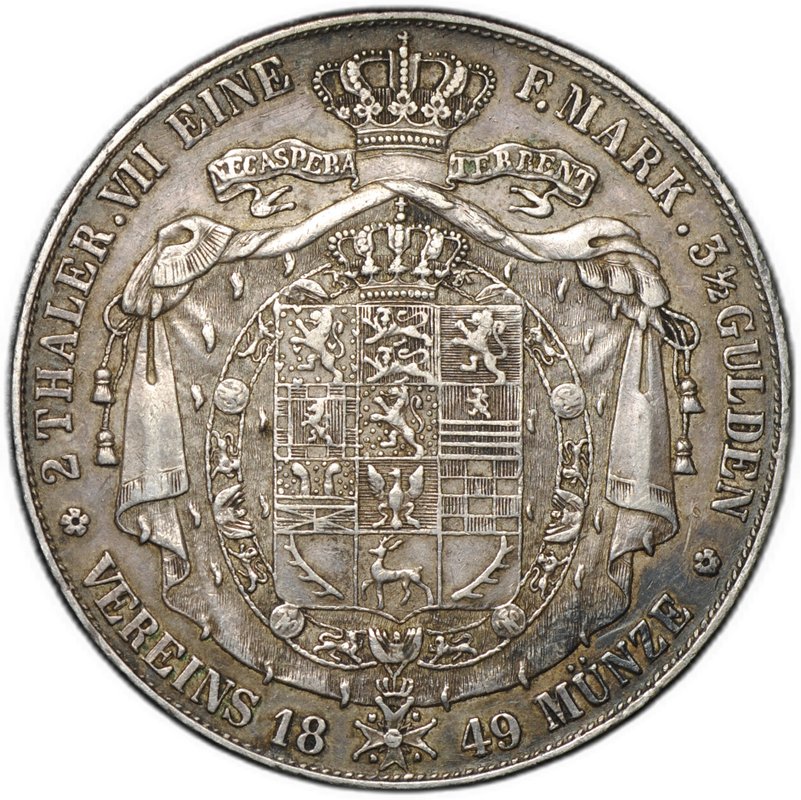 Монета 2 талера - 3 1/2 гульдена 1849 Брауншвейг