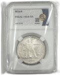 Монета 1 рубль 1924 ПЛ слаб ННР MS 64