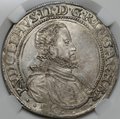 Монета 1/2 талера 1601 Рудольф II Куттенберг Богемия слаб ННР AU 53