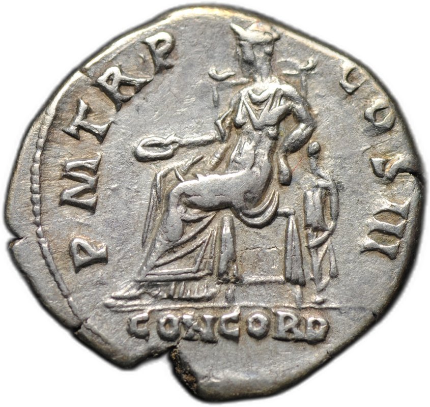 Монета Денарий 119–122 Адриан Конкордия Римская Империя