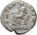 Монета Денарий 119–122 Адриан Конкордия Римская Империя