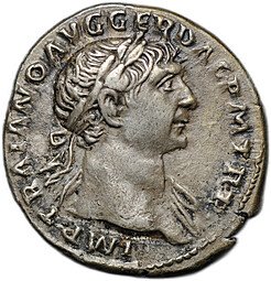 фото для Монета Денарий 108-109 Траян Дакийец в трауре Римская Империя Аверс