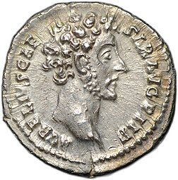 фото для Монета Денарий 148-149 Марк Аврелий Минерва Римская Империя Аверс