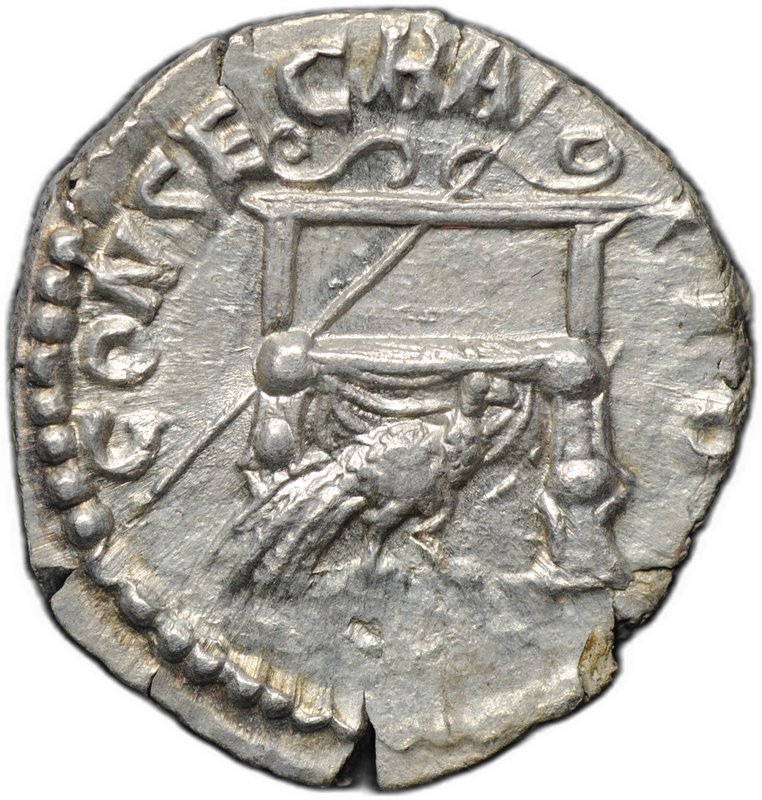 Монета Денарий 175-176 Фаустина II Младшая Павлин Римская Империя