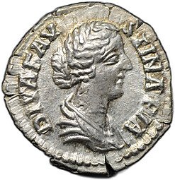 фото для Монета Денарий 175-176 Фаустина II Младшая Павлин Римская Империя Аверс