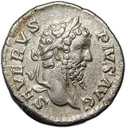 фото для Монета Денарий 209 Септимий Север Сол со змеей Римская Империя Аверс