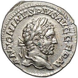 фото для Монета Денарий 215 Каракалла Пакс Римская Империя Аверс