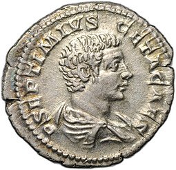 фото для Монета Денарий 208 Гета Провиденция Римская Империя Аверс