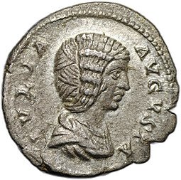 фото для Монета Денарий 196-202 Юлия Домна Исида с младенцем Гором Римская Империя Аверс
