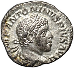 фото для Монета Денарий 220-221 Элагабал Виктория Римская Империя Аверс