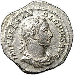фото для Монета Денарий 231-235 Александр Север Либералитас Римская Империя Аверс