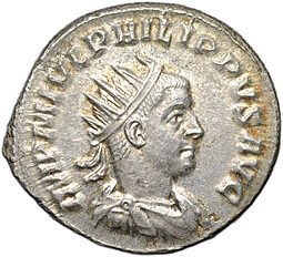 фото для Монета Антониниан 244-249 Филипп I Араб Эквитас с рогом изобилия Римская Империя Аверс