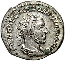 фото для Монета Антониниан 252 Волузиан Виртус Римская Империя Аверс