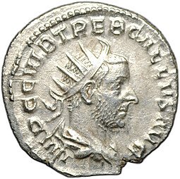 фото для Монета Антониниан 251-253 Требониан Галл Юнона Римская Империя Аверс