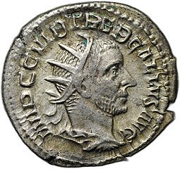 фото для Монета Антониниан 251-253 Требониан Галл Пакс Римская Империя Аверс