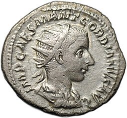 фото для Монета Антониниан 240 Гордиан III Виртус Римская Империя Аверс