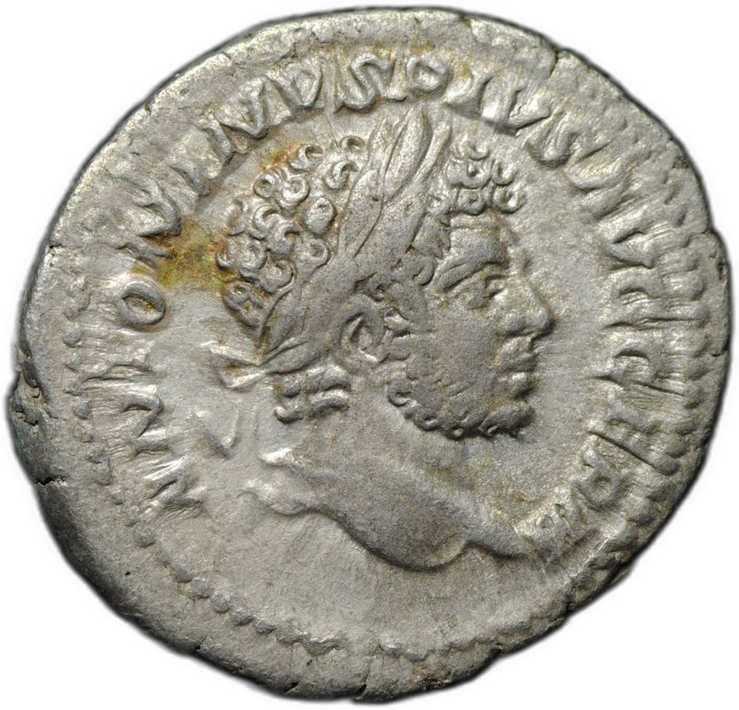 Монета Денарий 214 Каракалла Серапис Римская Империя