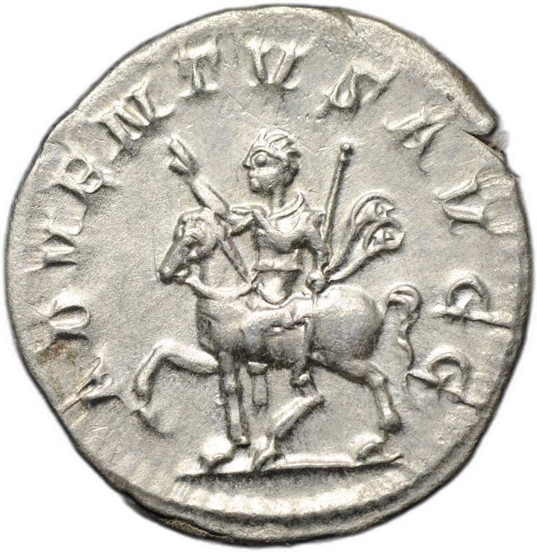 Монета Антониниан 245 Филипп I Араб на лошади Римская Империя