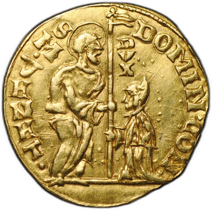 Монета 1 цехин (дукат) 1659-1675 Доменико Контарини II Венеция (имитация?)