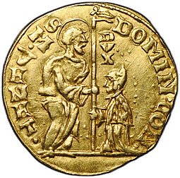 фото для Монета 1 цехин (дукат) 1659-1675 Доменико Контарини II Венеция (имитация?) Аверс