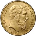 Монета 20 франков 1875 Бельгия