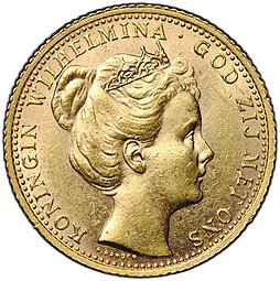 фото для Монета 10 гульденов 1898 Нидерланды Аверс