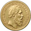 Монета 10 марок 1879 F Вюртемберг Германская империя