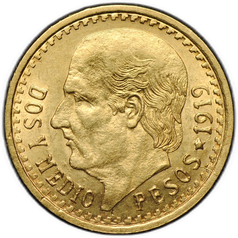 Монета 2,5 песо 1919 Мексика