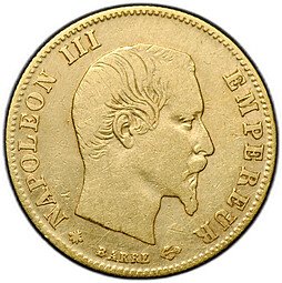 фото для Монета 5 франков 1860 А золото Франция Аверс