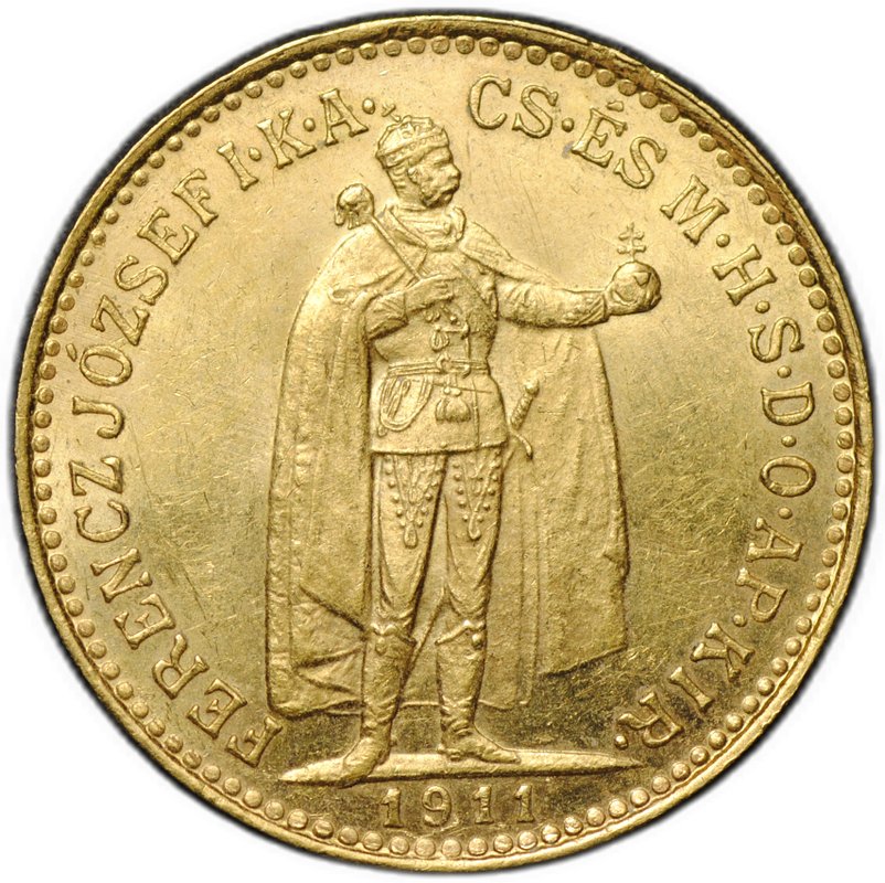 Монета 10 крон 1911 Венгрия