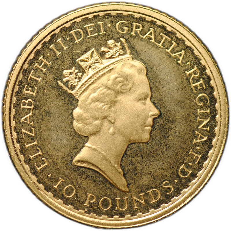 Монета 10 фунтов 1987 Стоящая Британия Великобритания