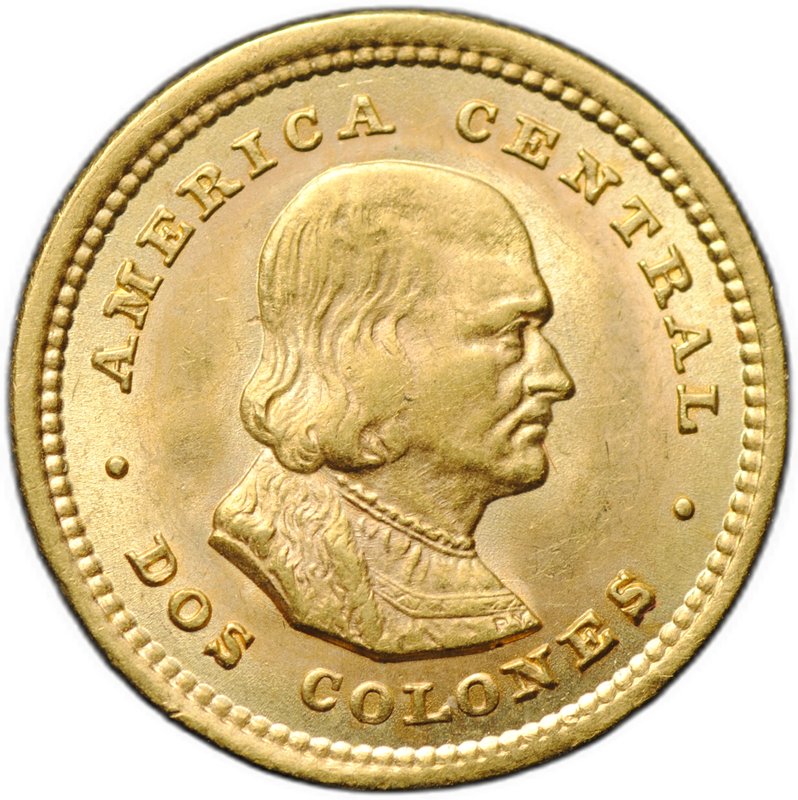 Монета 2 колона 1900 Коста-Рика