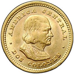 фото для Монета 2 колона 1900 Коста-Рика Аверс