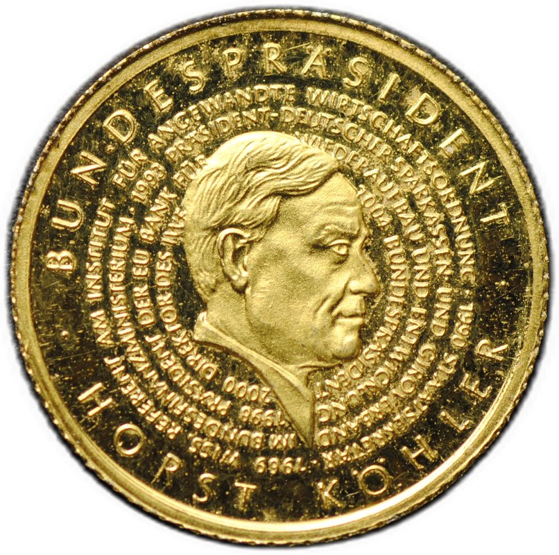 Монета 5 долларов 2004 Бундеспрезидент Хорст Келер Северные Марианские острова