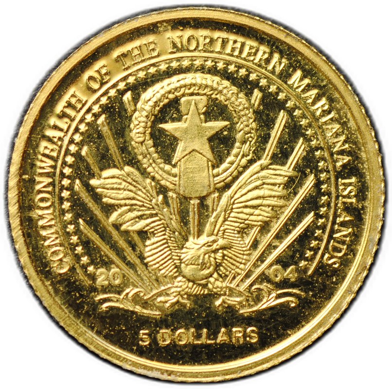 Монета 5 долларов 2004 Бундеспрезидент Хорст Келер Северные Марианские острова