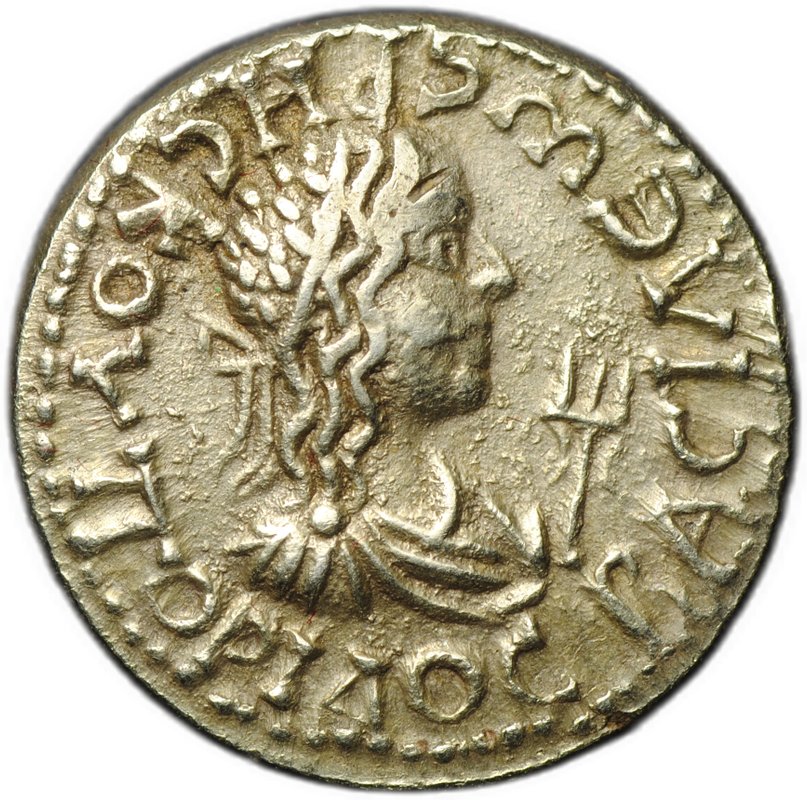 Монета Статер 220-221 трезубец Рискупорид II Боспорское царство Боспор