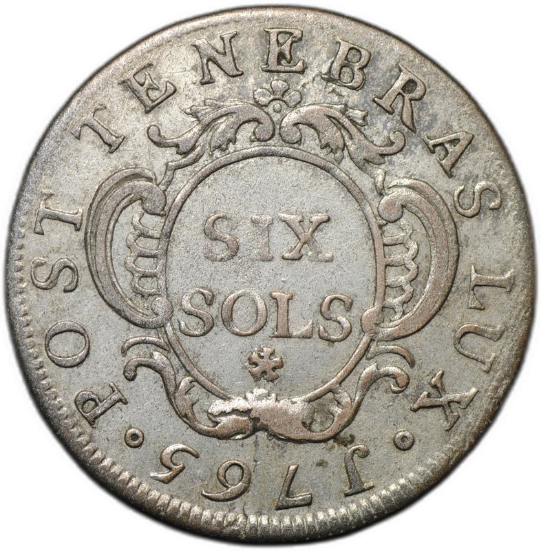Монета 6 солей 1765 Женевская республика Швейцария