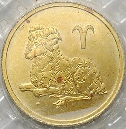 фото для Монета 25 рублей 2003 СПМД Знаки Зодиака Овен (запайка) Аверс