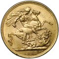 Монета 1 соверен (фунт) 1913 Великобритания
