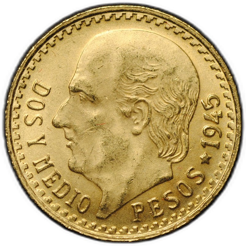 Монета 2,5 песо 1945 Мексика