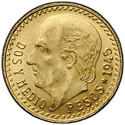 фото для Монета 2,5 песо 1945 Мексика Аверс